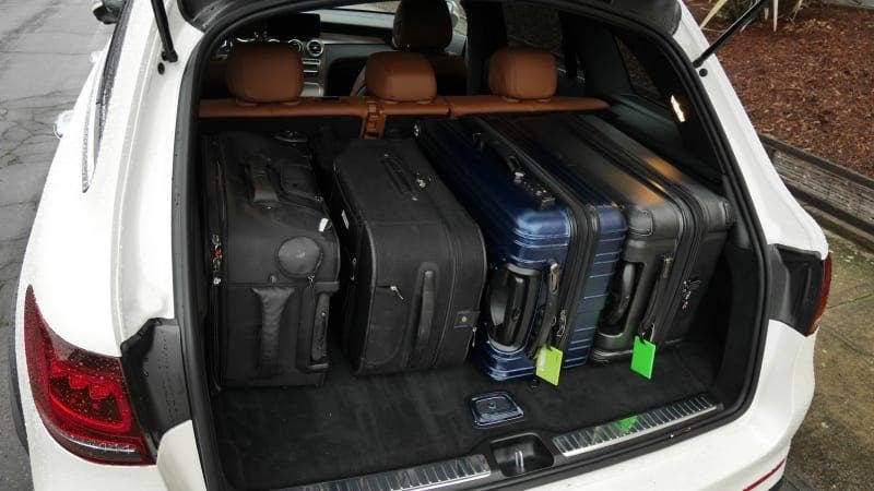 GLC 300 boot packed with four large suitcases