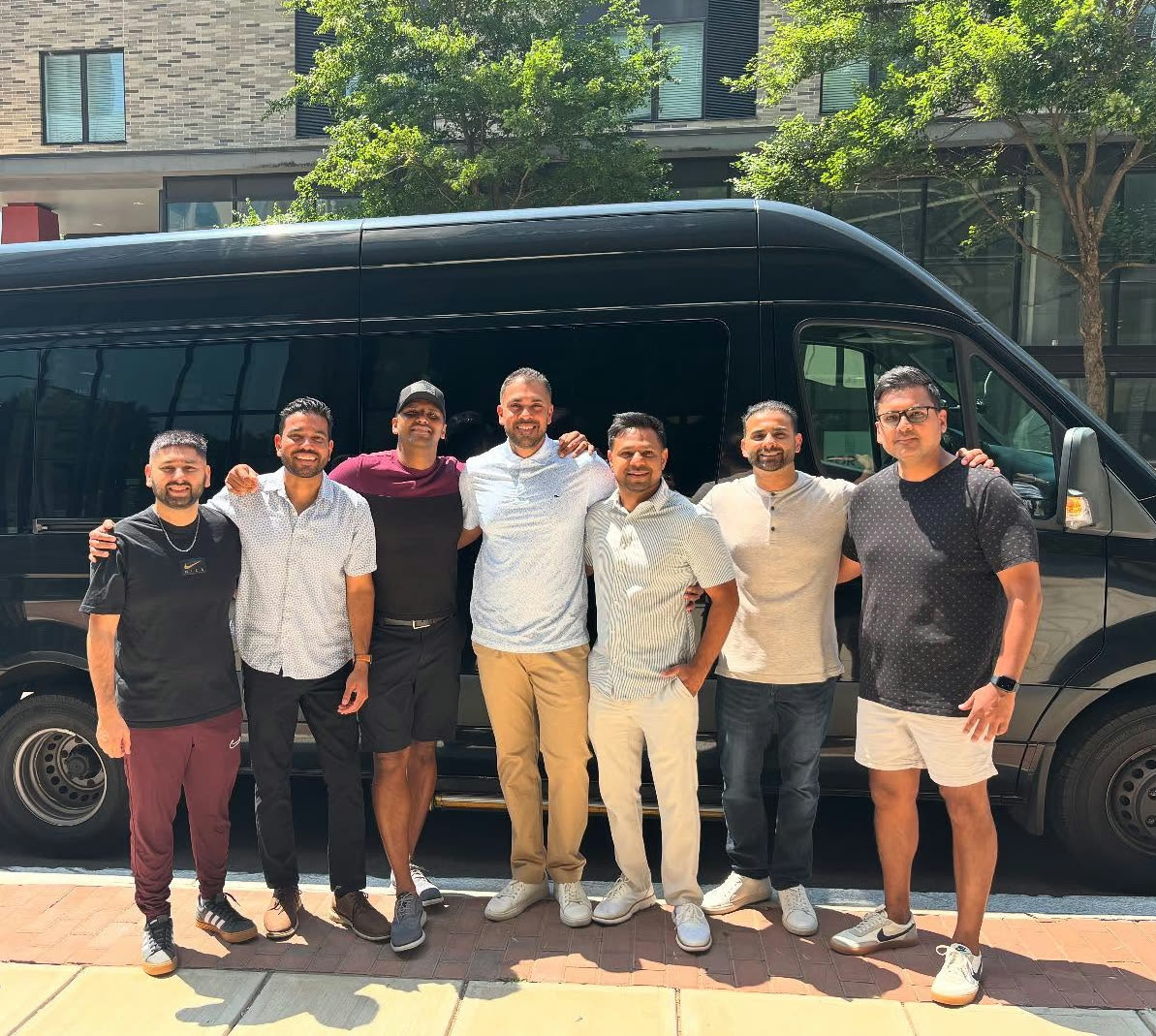 Group of guests with the Sydney Shuttle Express party bus