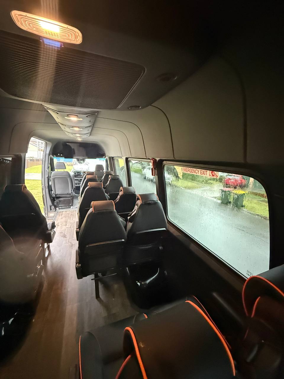 Sprinter party bus with ambient lighting
